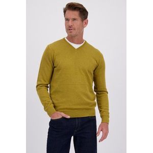 Fijne okergele trui met V-hals