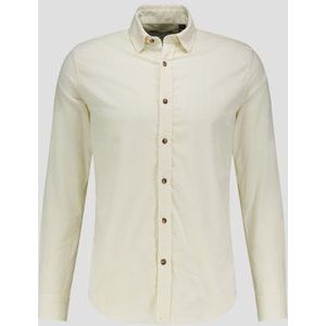 Ecru hemd in fijngeribd fluweel