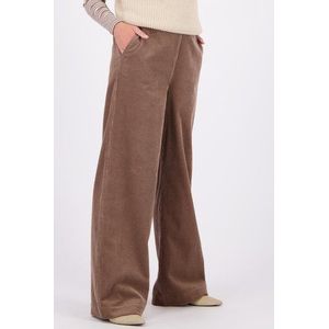 Lichtbruine losse broek in corduroy