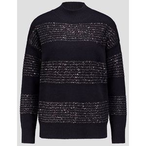 Zwarte trui met glitterstrepen