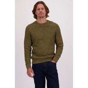 Gemêleerd mosgroene trui met ronde hals