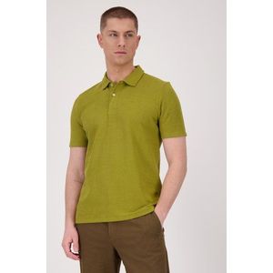 Olijfgroene polo met structuur