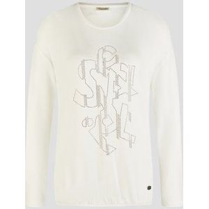 Wit T-shirt met opdruk in strass steentjes