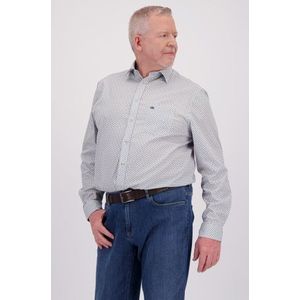 Wit hemd met kleurrijke miniprint - Comfort fit