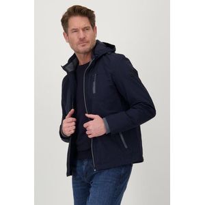 Donkerblauwe jas met afneembare kap