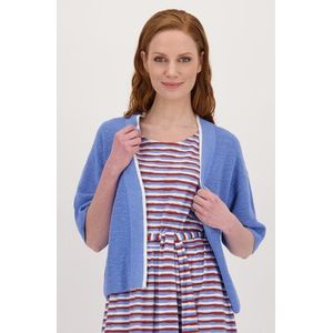 Blauwe linnen cardigan