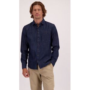 Donkerblauw denimhemd
