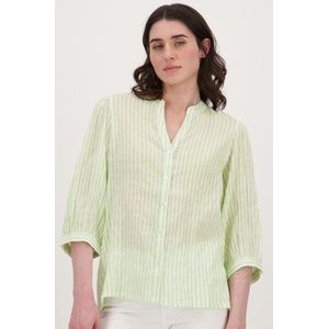 Ecru blouse met groene strepen
