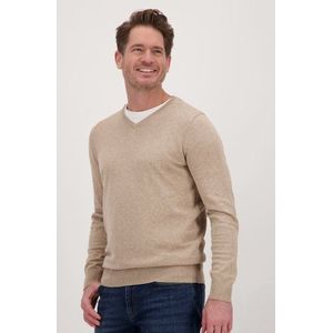 Fijne beige trui met V-hals