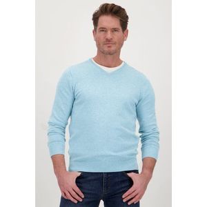 Fijne lichtblauwe trui met V-hals