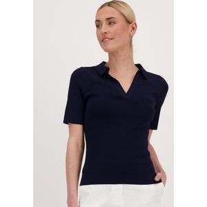 Donkerblauwe polo met stretch