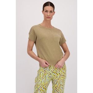 Taupe trui met korte mouwen