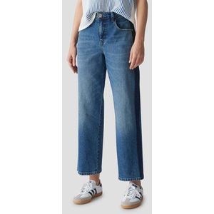 Blauwe jeans met contrasterende streep - Wide fit