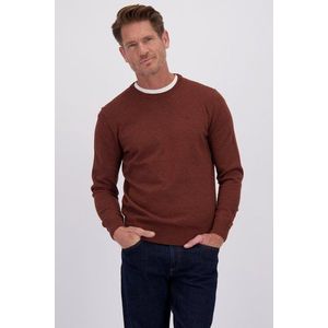 Fijne roestkleurige trui met ronde hals