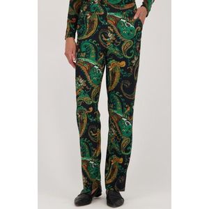 Losse broek met groene paisley print