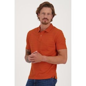 Donkeroranje polo met gestreept motief