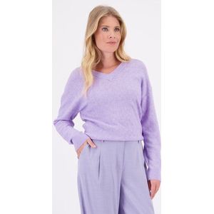 Lichtpaarse trui met V-hals
