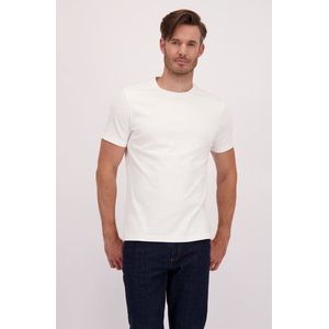 Wit katoenen T-shirt met ronde hals
