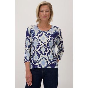 Blauw T-shirt met print - 3/4 mouwen