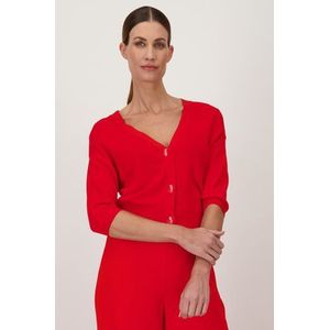 Rode cardigan met korte mouwen