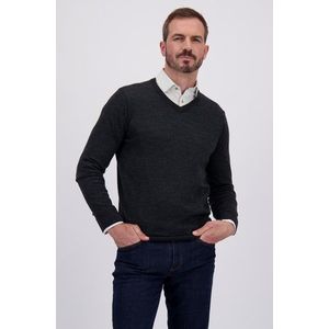 Fijne grijze trui met V-hals