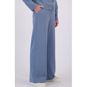 Losse blauwe broek met hoge taille