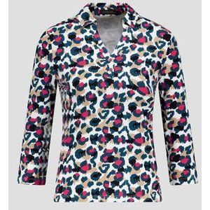 Polo met groene dierenprint