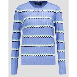 Lichtblauwe ajour gebreide trui