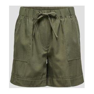 Kaki short met elastische taillle