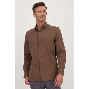 Bruin katoenen hemd - Regular fit