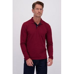 Bordeaux polo met lange mouwen