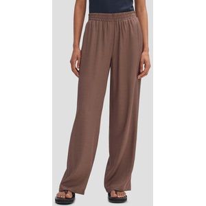 Bruine wijde broek met elastische taille