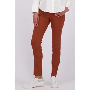Oranjebruine stretchbroek met elastische taille