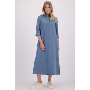 Blauw kleedje met 3/4 mouwen