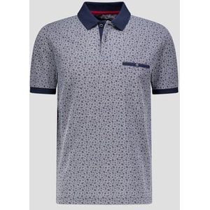 Blauwe polo met print