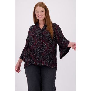 Zwarte blouse met bloemenprint
