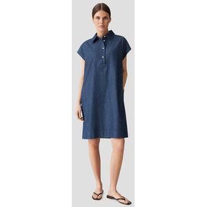 Blauw kleedje met denimlook