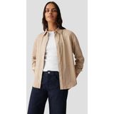 Lichtbeige blouse in suède look