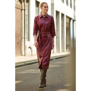Bordeaux kleedje met leather look