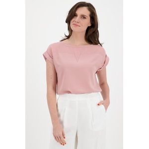 Fijne roze blouse met korte mouwen