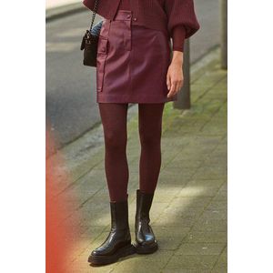Korte bordeaux rok - leather look