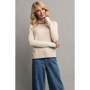Beige trui met hoge kraag