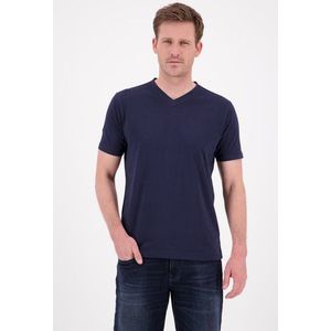 Navy katoenen T-shirt met V-hals