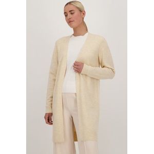 Lange ecru cardigan zonder knopen
