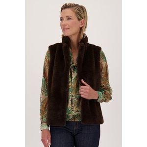Bruine bodywarmer in faux fur