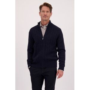 Navy cardigan met kabelmotief