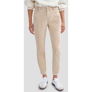 Lichtbeige velours broek - Slim fit