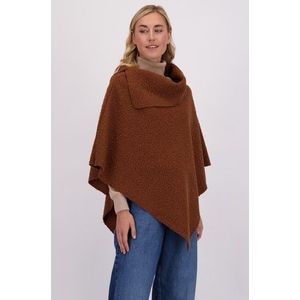 Bruine poncho met bouclé look