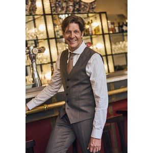 Bruine gilet - slim fit