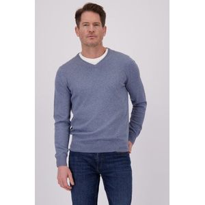 Blauwe trui met V-hals
